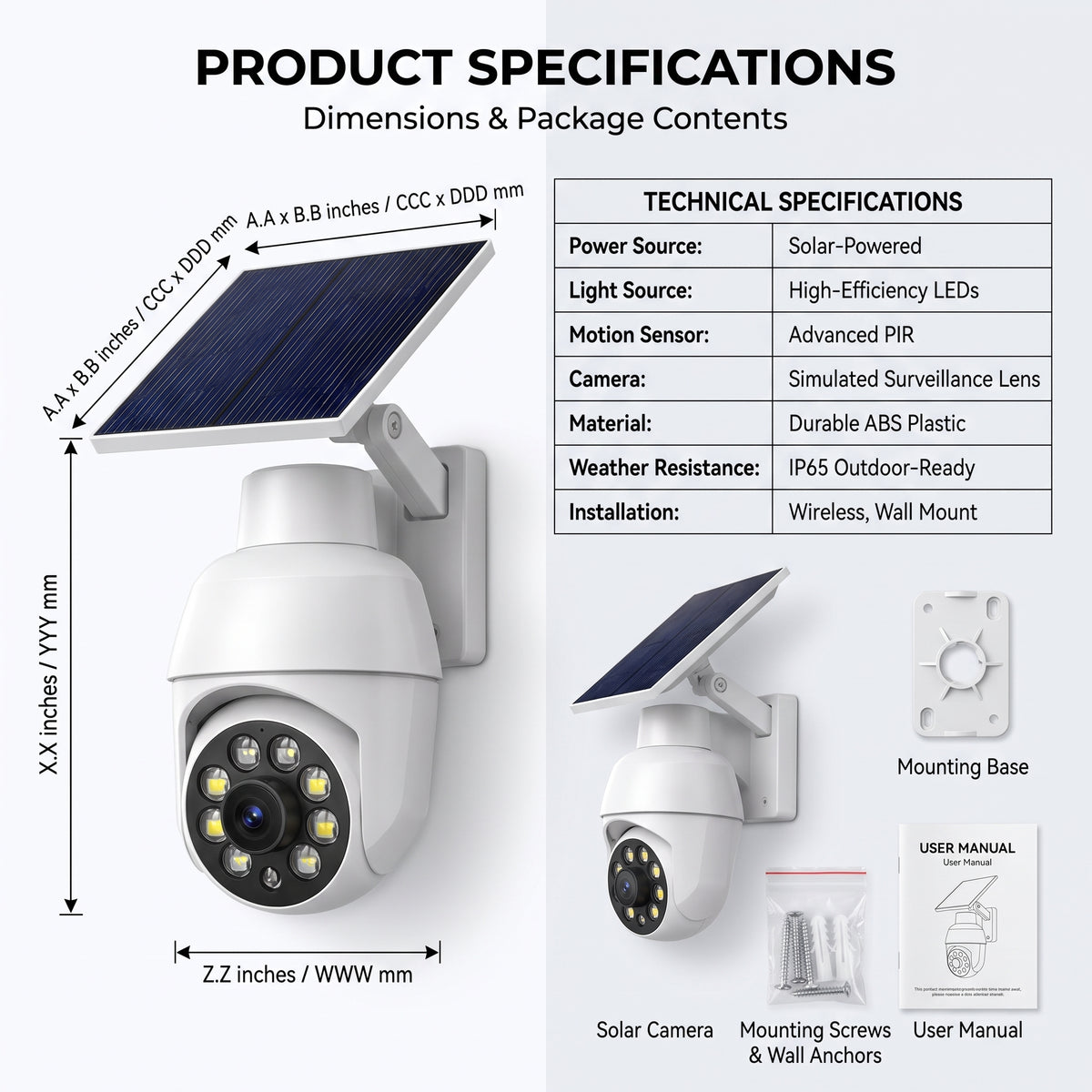SolarGuard Wireless Security Light – Solar-Powered Camera-Style Outdoor Flood Light