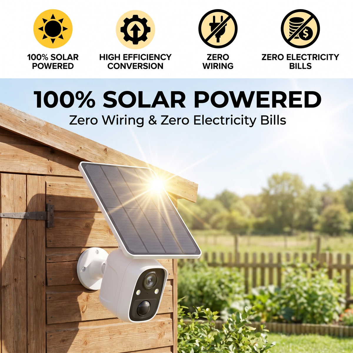 SolarGuard Wireless Security Light – Solar-Powered Camera-Style Outdoor Flood Light