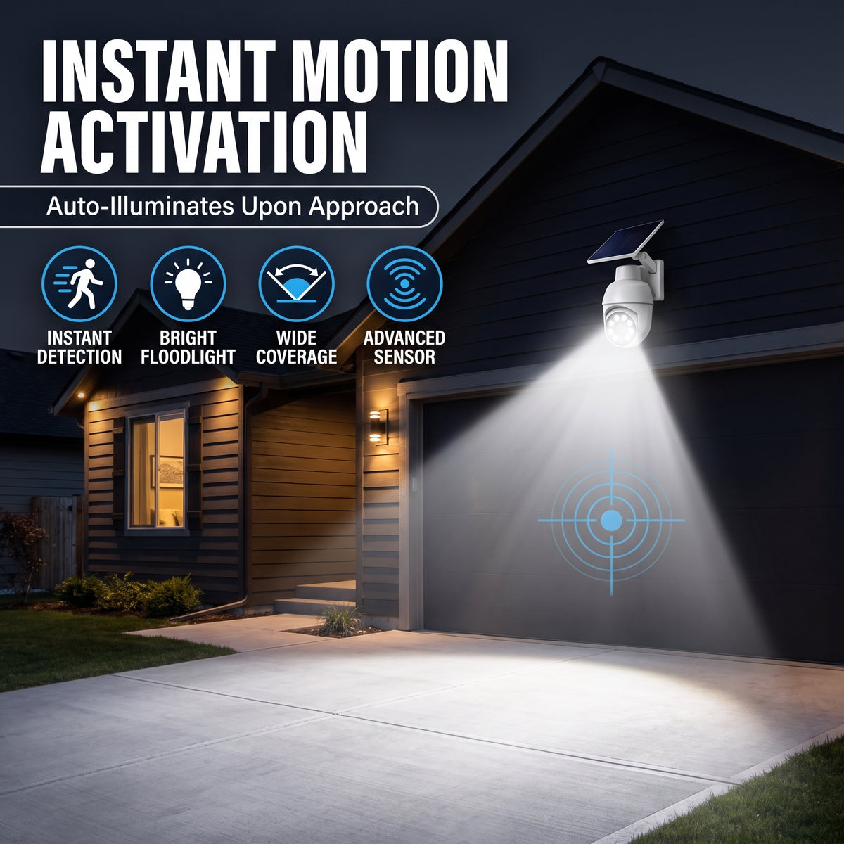 SolarGuard Wireless Security Light – Solar-Powered Camera-Style Outdoor Flood Light